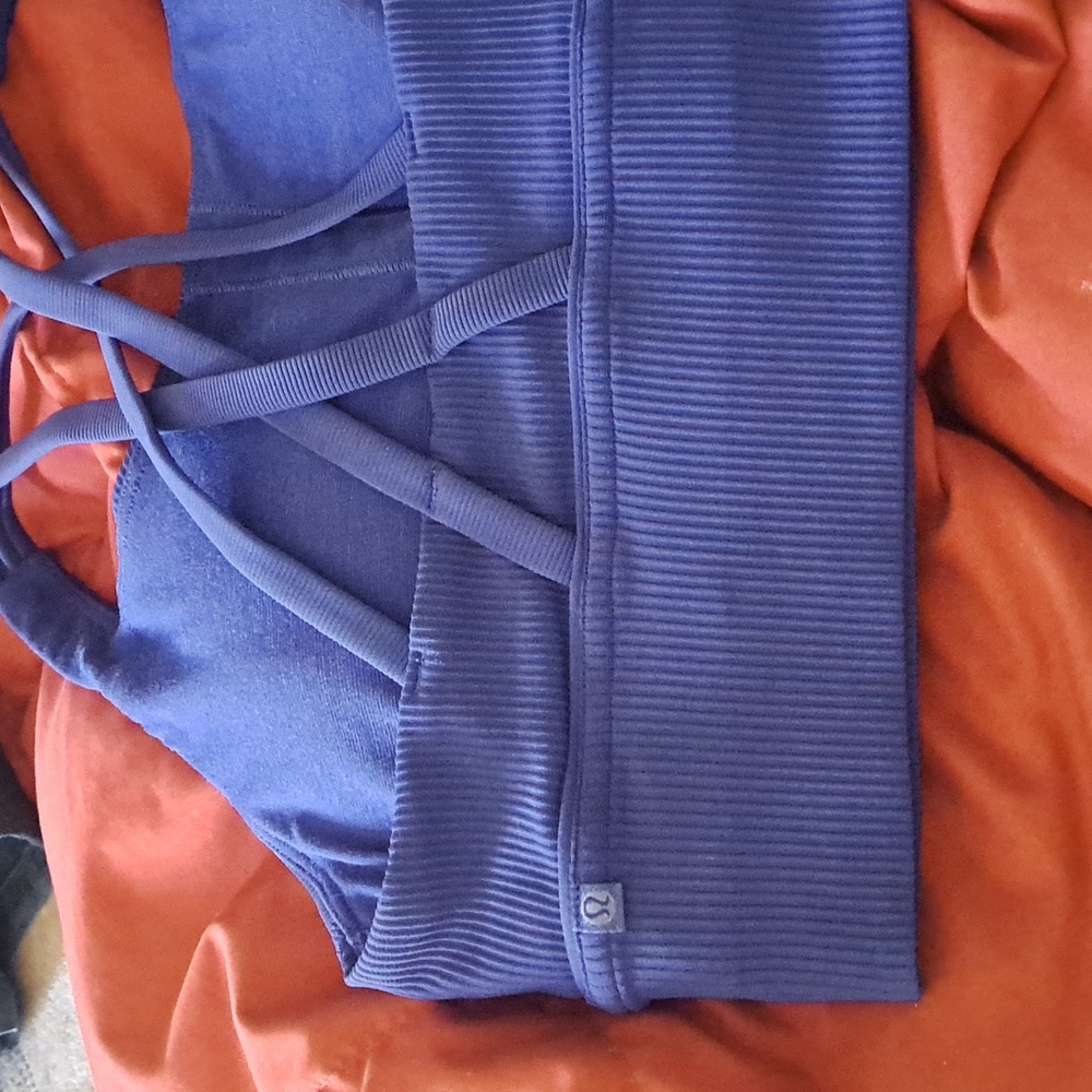 lululemon athletica Deep Blue Ribbed Sports Bra - Picture 2 of 3